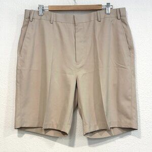 NWOT Adjust A Band Expandable Waist Shorts Mens Sz 36 Nutmeg Beige 9 Inch Inseam